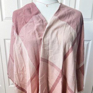 LC Lauren Conrad Plaid Pink & Tan Poncho